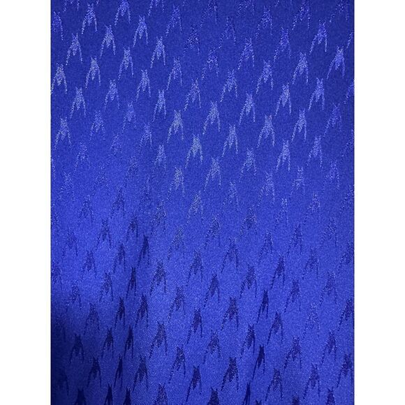 Express Jacquard Satin Tie-Waist Long Sleeve Mini Dress – Royal Blue L - Picture 7 of 7